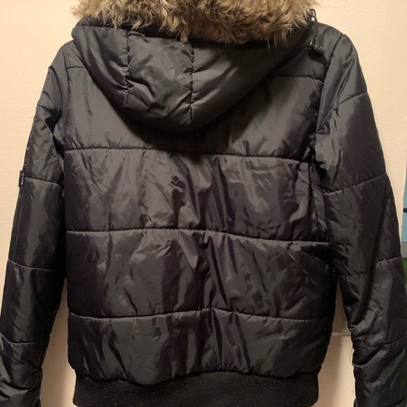 Swell Black Winter Jacket with Fur trim - Picture 7 of 8